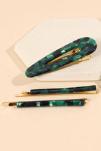 Load image into Gallery viewer, EMERALD GREEN TORTOISE HAIR CLIP SET
